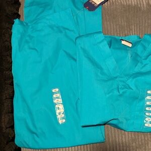 Cherokee Aqua Blue Scrub Set